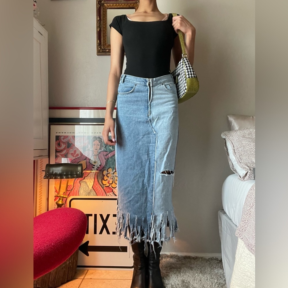 Y2K maxi jean skirt by Zara